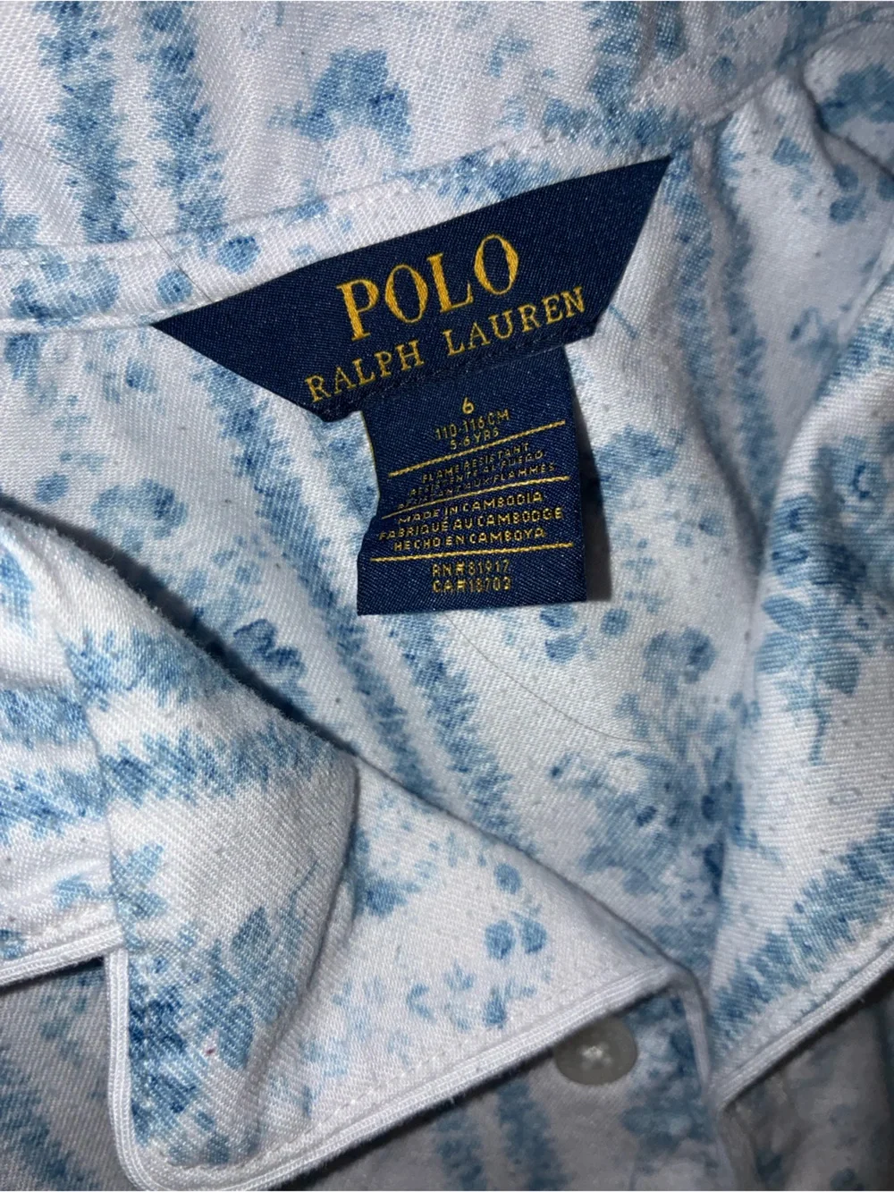 Ralph Lauren White and Blue Floral Button-Front Shorts Set